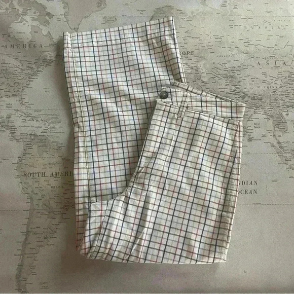 Madewell 27 Emmett Wide Leg Crop Pants in Rainbow Windowpane EUC - Picture 3 of 12